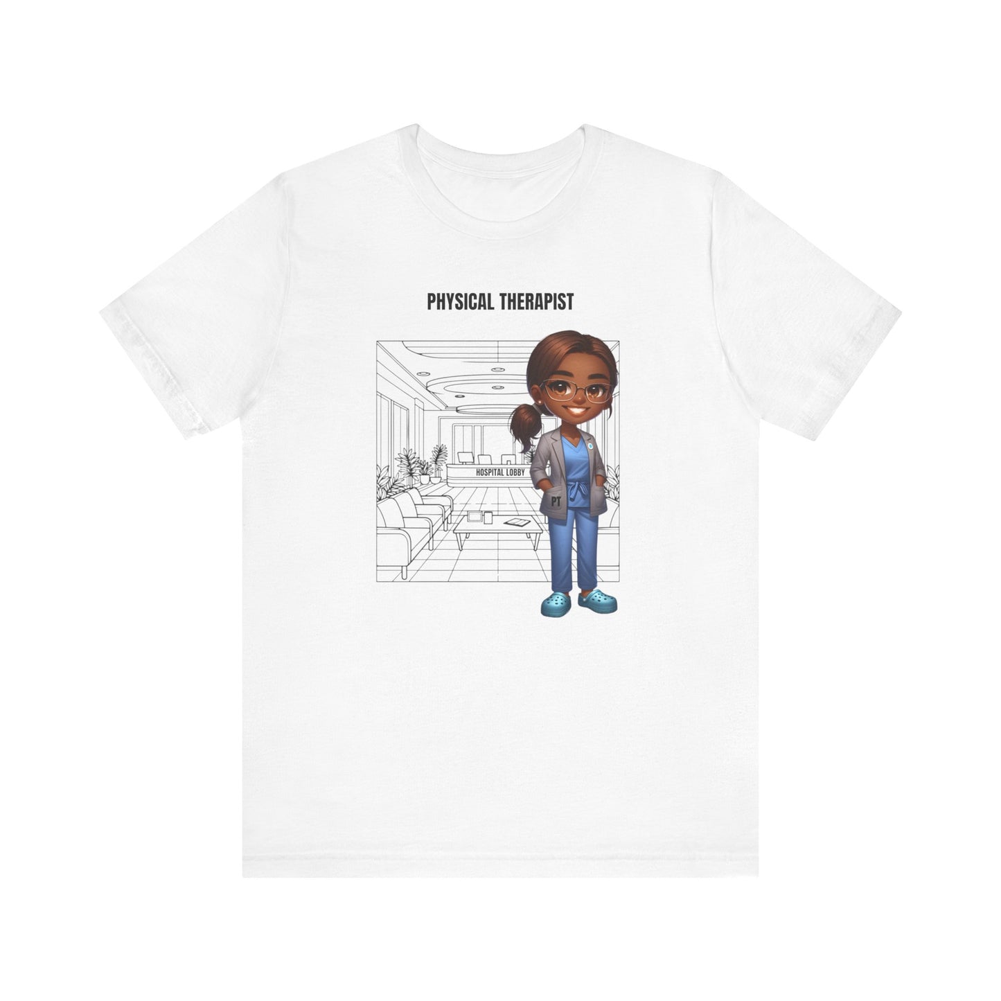 PT Caricature-hospital, (BL, brown hair) Jersey Short Sleeve Tee