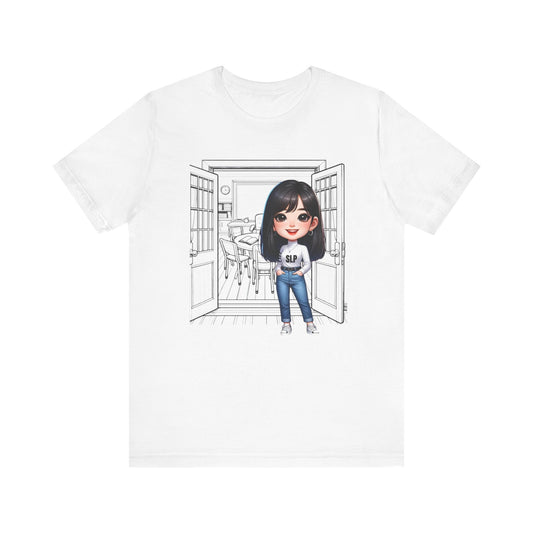 SLP Caricature (long black hair) Jersey Short Sleeve Tee