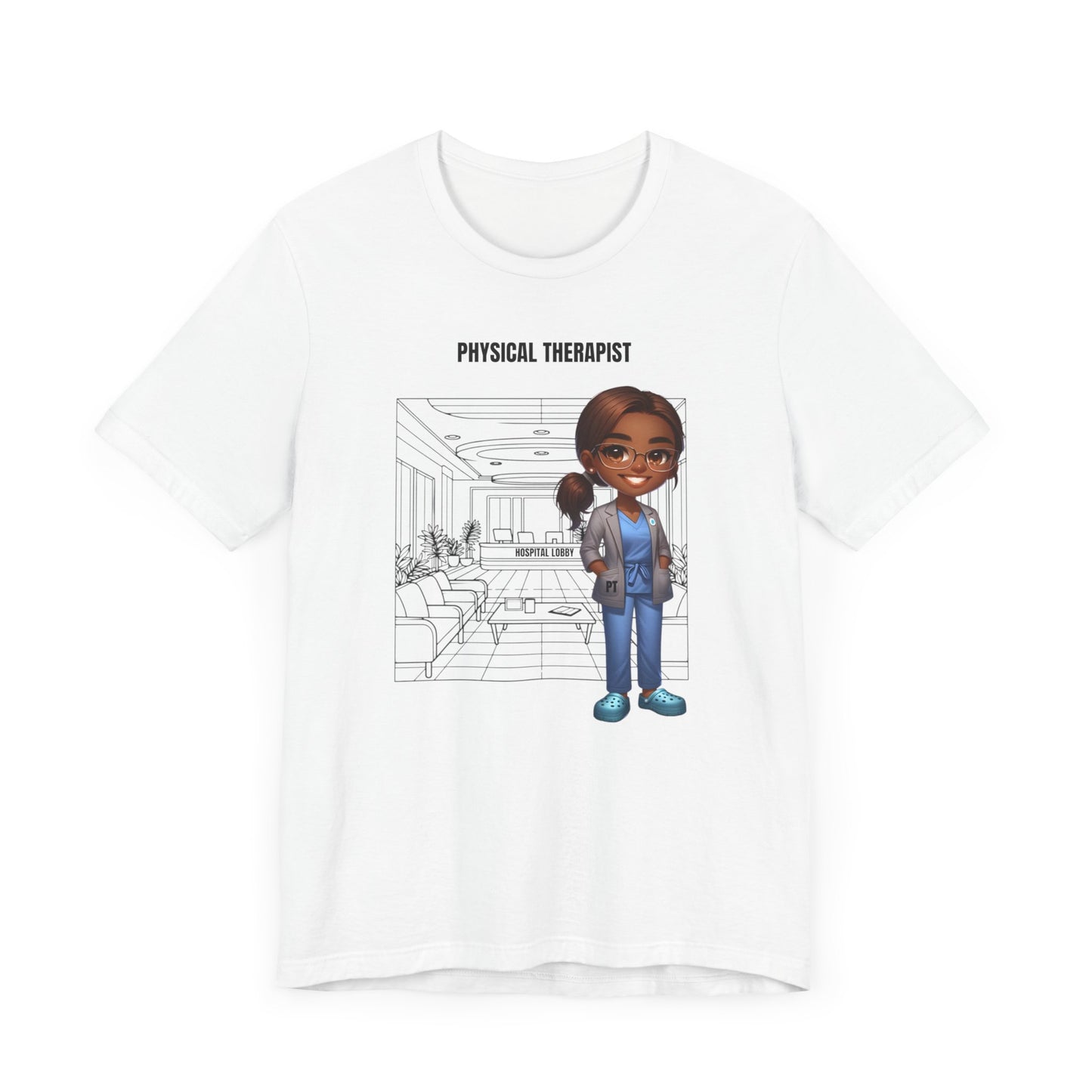 PT Caricature-hospital, (BL, brown hair) Jersey Short Sleeve Tee